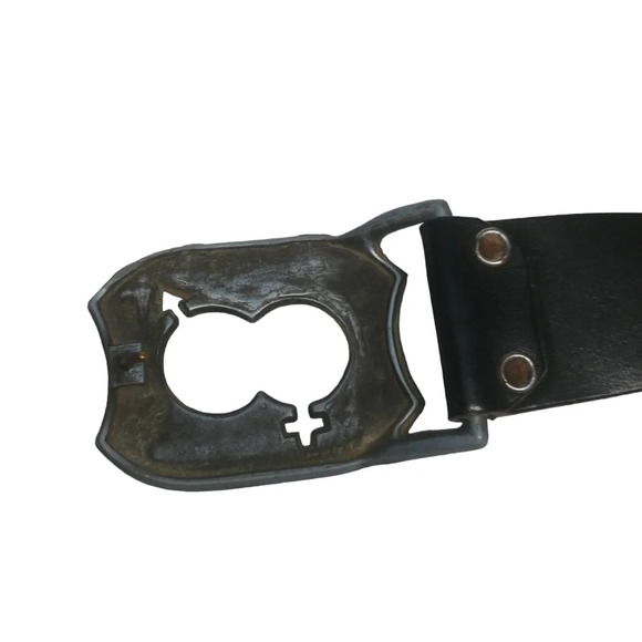 Bisexual Unicode Symbol Buckle and Leather  Belt - Picture 3 of 8